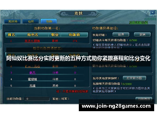 阿仙奴比赛比分实时更新的五种方式助你紧跟赛程和比分变化